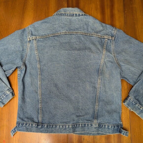 Vintage Jordache Blue Jean Denim Jacket Unisex - Large Medium Wash w/Pockets - Picture 2 of 16